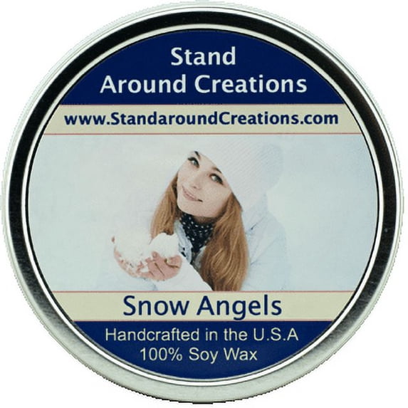 SNOW ANGELS TIN 16-OZ. ALL NATURAL SOY CANDLE