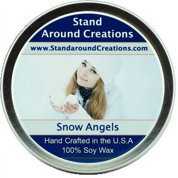 SNOW ANGELS TIN 6-OZ. ALL NATURAL SOY CANDLE