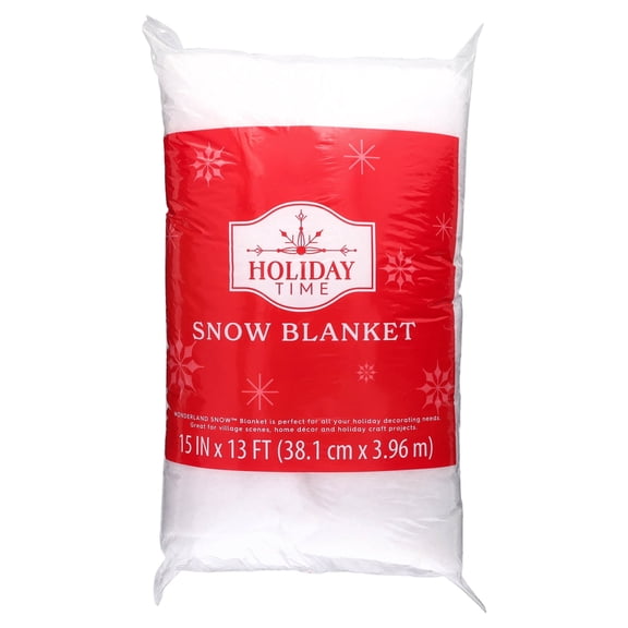 Polyester Snow Blanket Christmas Decoration, White, 15" x 13', by Holiday Time