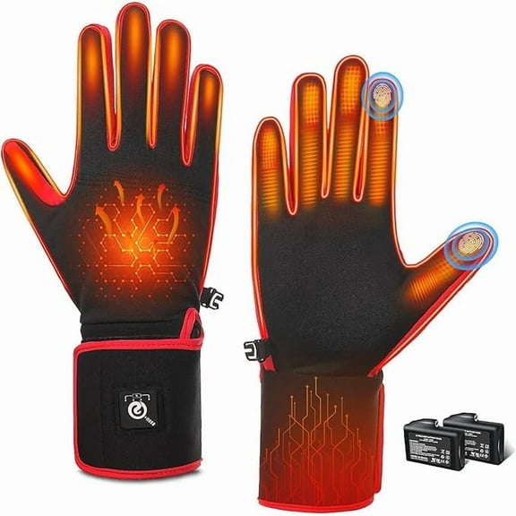 SNOW DEER Heated Glove Liners for Men Women, Rechargeable Battery Electric Heated Gloves, Winter Warm Glove Liners, Thin Gloves Riding Ski Snowboarding Hiking Cycling Hand Warmers
