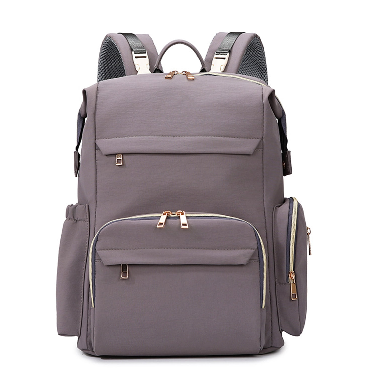 SNOW DEER Diaper Bag, Multi-Function Large Capacity Diaper Backpack, Portable Solid Color Maternity Backpack for Outdoor Travel, Waterproof Baby Diaper Bag with Stroller Straps for Mom & Dad