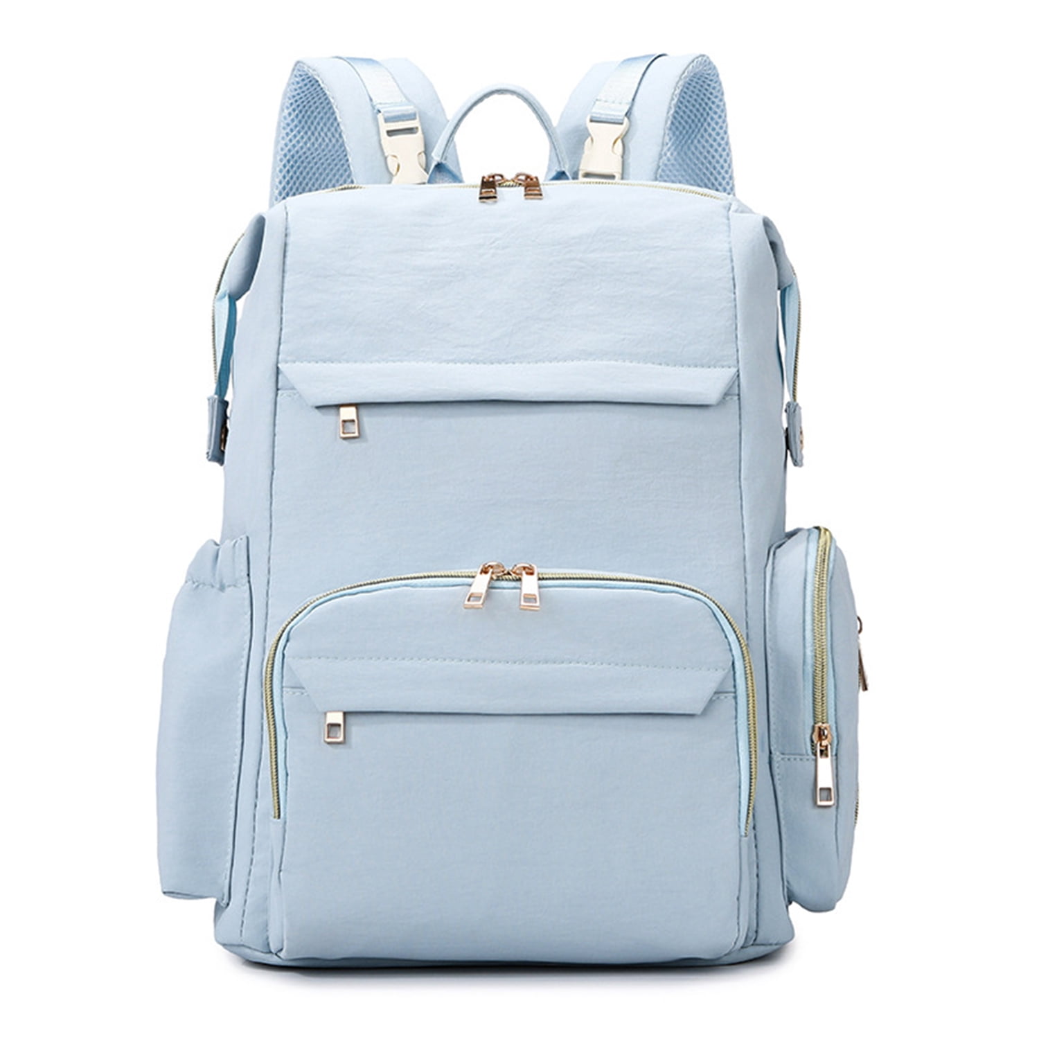 SNOW DEER Diaper Bag, Multi-Function Large Capacity Diaper Backpack, Portable Solid Color Maternity Backpack for Outdoor Travel, Waterproof Baby Diaper Bag with Stroller Straps for Mom & Dad
