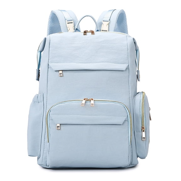 SNOW DEER Diaper Bag, Multi-Function Large Capacity Diaper Backpack, Portable Solid Color Maternity Backpack for Outdoor Travel, Waterproof Baby Diaper Bag with Stroller Straps for Mom & Dad