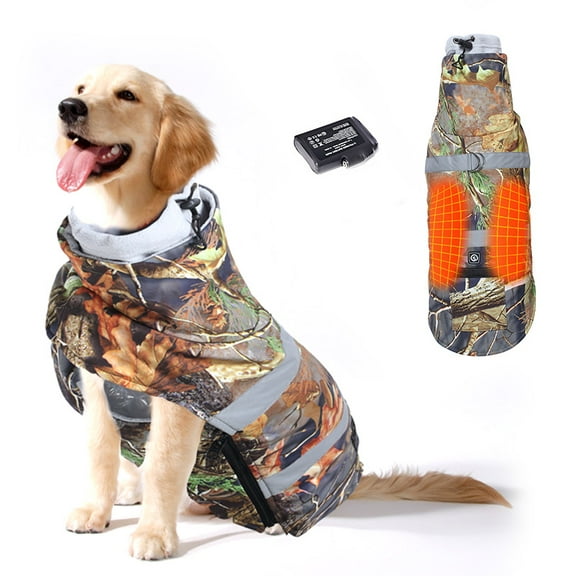 SNOW DEER Heated Dog Warm Coat - Winter Jacket with Power Bank, Outdoor Apparel Vest Indoor Warm Clothes Coat Heated Dog Clothes