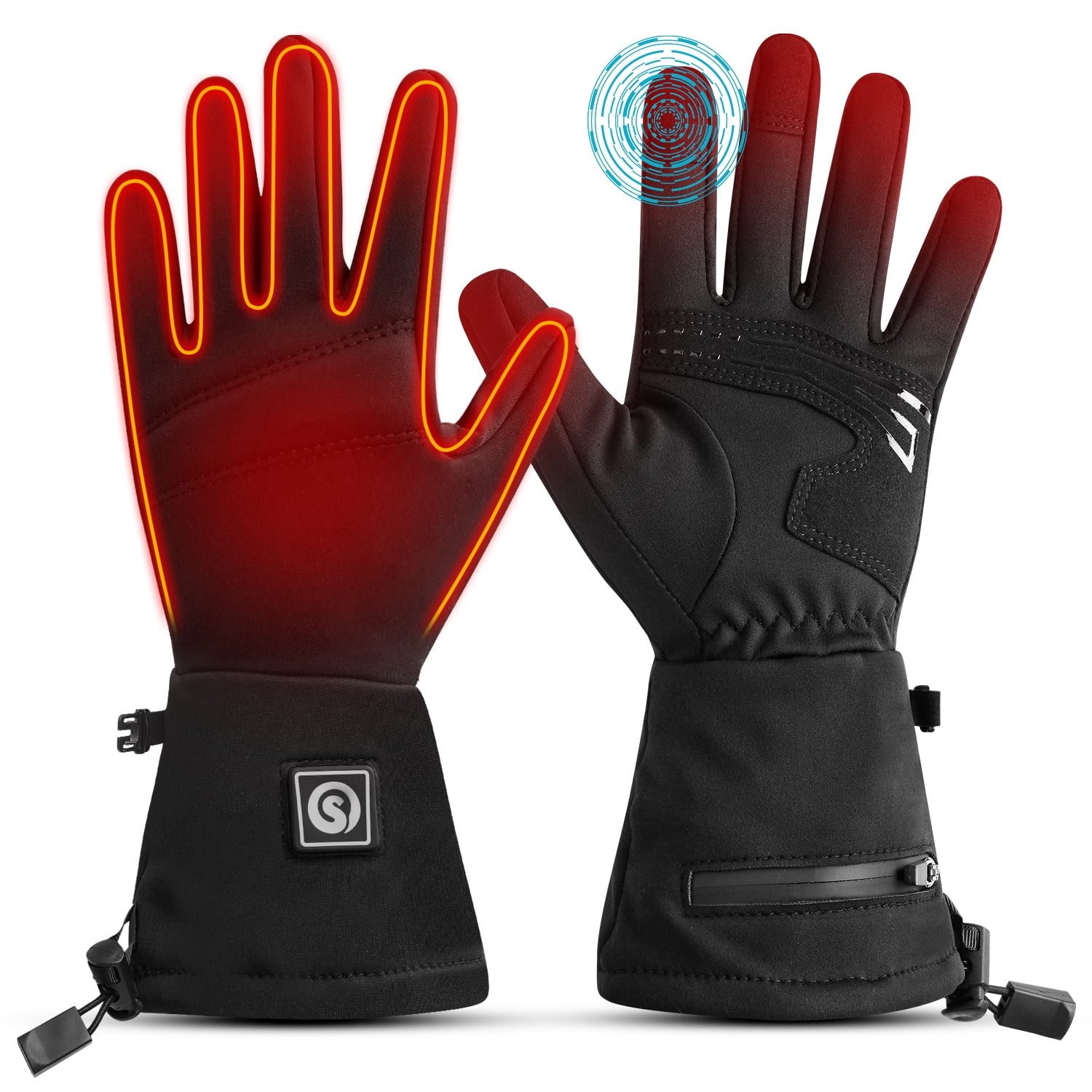 SNOW DEER Heated Gloves for Women Men Rechargeable Waterproof,Glove Liners Ski Snow Gloves for Cold Weather Winter Hand Warmers