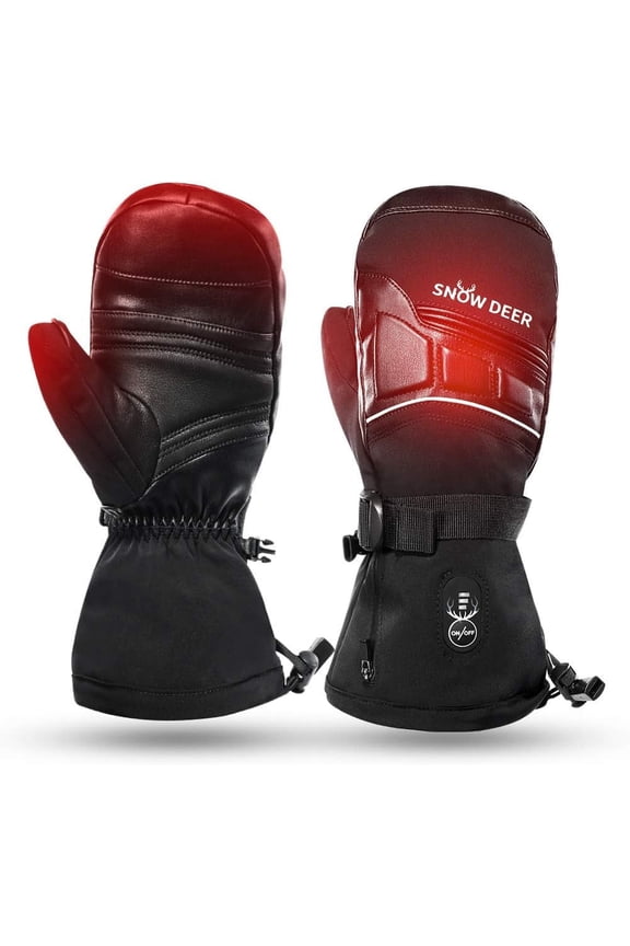 Heated Mittens for Men and Women Waterproof Ski Gloves with Touchscreen 7.4V 2200mAh Battery Gloves Electric Rechargeable Thermal Mittens for Hands Warm