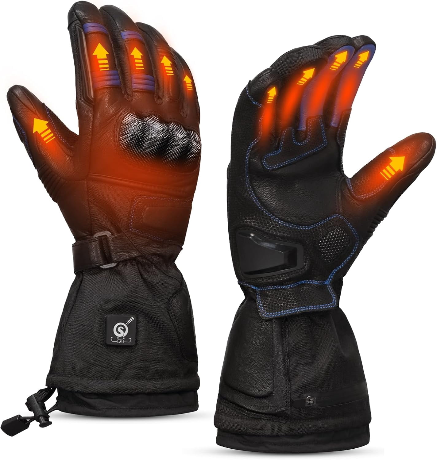 SNOW DEER Heated Motorcycle Gloves for Men Women，Touchscreen 7.4V 3000mAh Rechargeable Battery Electric Gloves for Cycling Riding Snowmobile Skiing