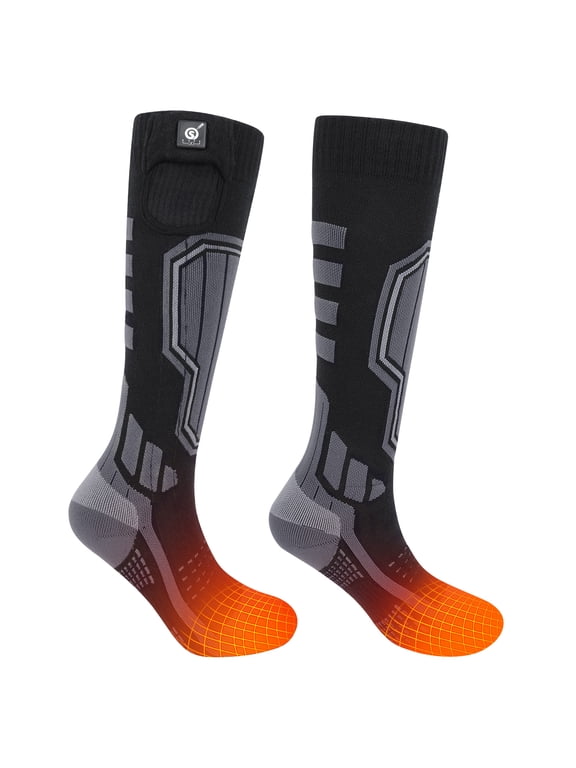 Heated Socks for Men and Women, Rechargeable Electric Heating Socks with 3 Heating Zones, 7.4V 2200mAh Battery, Up to 15 Hours, 3 Heat Settings for Skiing, Hunting and Winter Outdoors