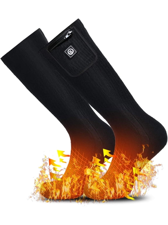 Heated Socks for Men Women,2025 Upgraded 2200mAh Battery Rechargeable Electric Heating Socks, Foot Warmers for Winter Outdoor Skiing Camping Hiking Hunting Snowboarding