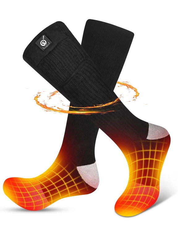 Heated Socks for Men & Women Battery Socks Powered Thermal Ski Socks Winter Foot Warmer with Temperature Control Long Socks for Skiing Hiking Hunting Motorcycling Riding
