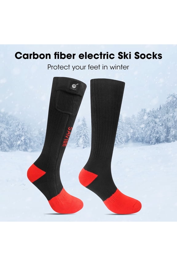 Heated Socks for Men Women, 2200mAh Rechargeable Electric Heated Socks Foot Warmers 3 Heating Settings Winter Warm Thermo Sock with 2 Battery for Skiing Hiking Camping Running Fishing
