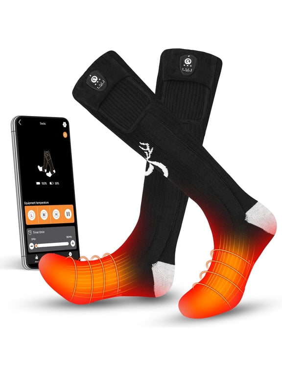 Heated Socks for Men Women, App Control Rechargeable Electric Heating Warm Sock