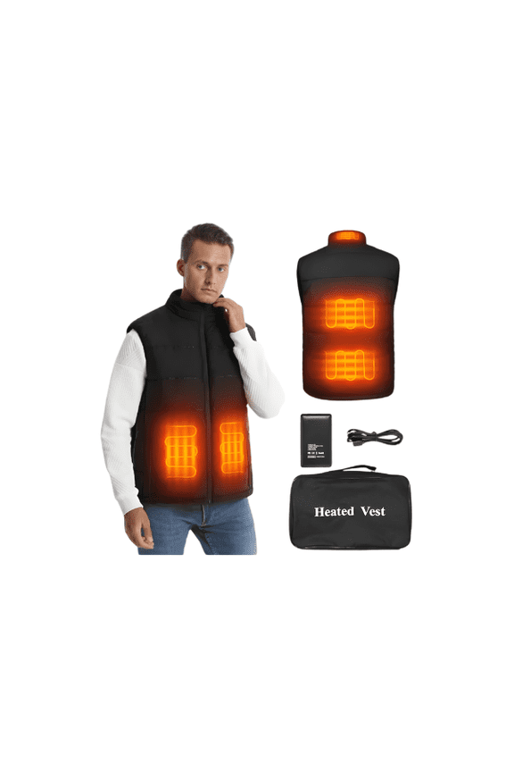 SNOW DEER Heated Vest 5-Zone Carbon Fiber Battery Warm Winter Jacket