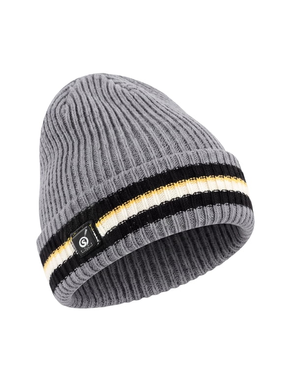 Heated Winter Hat for Men and Women, Rechargeable Electric Beanie with Ear Heating, 3 Heat Settings, 2200mAh Battery for Skiing, Cycling and Commuting, Gray