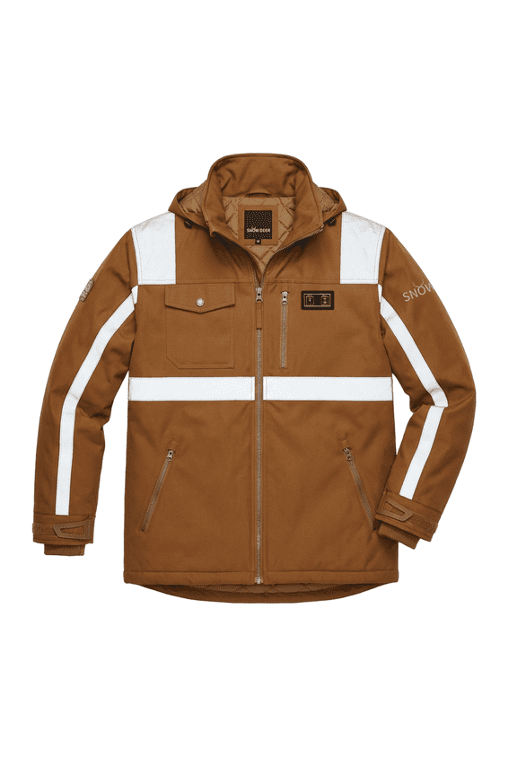 Heated Work Jacket for Men, High Visibility Night Safety Heating Jacket with 5 Heating Zones, 6000mAh Rechargeable Battery, 3 Temperature Levels, for Outdoor Work Winter