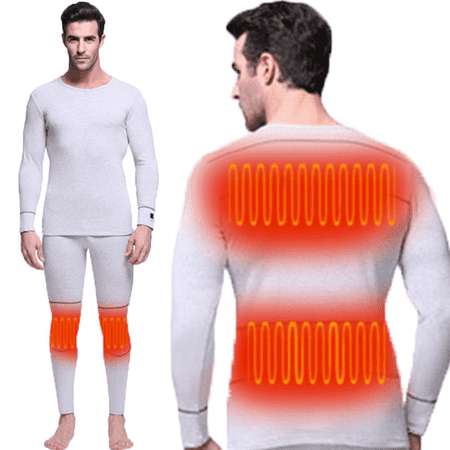 SNOW DEER Men's Heated Thermal Underwear Set - Rechargeable, 3 Heat Settings, Winter Warmth for Outdoor & Indoor