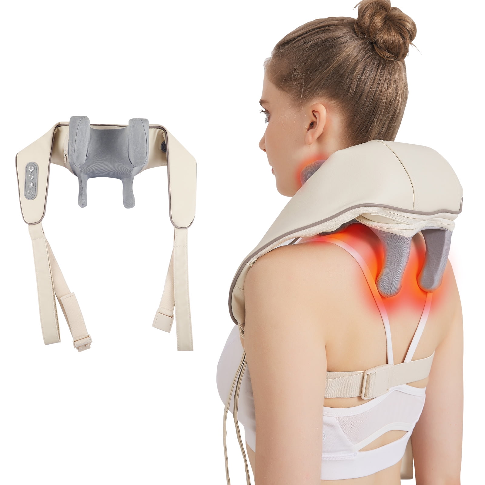 SNOW DEER Neck Massager, Shiatsu Back Shoulder and Neck Massager with Heat Electric Shoulder