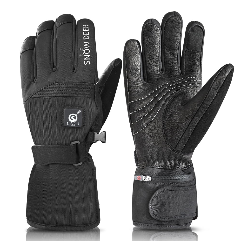 SNOW DEER Rechargeable Heated Gloves for Men & Women - 7.4V 2200mAh Battery, Waterproof, Touchscreen - Ideal for Skiing, Cycling, Hunting & Winter Adventures