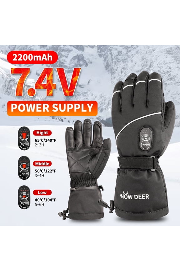 Upgraded Heated Gloves Men Women,Ski Motorcycle Electric Battery Mittens Gloves
