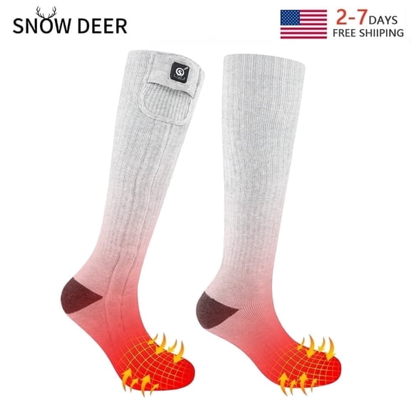 SNOW DEER Upgraded Heated Socks for Skiing, Hiking and Camping - Stay Warm and Comfortable in Cold Weather