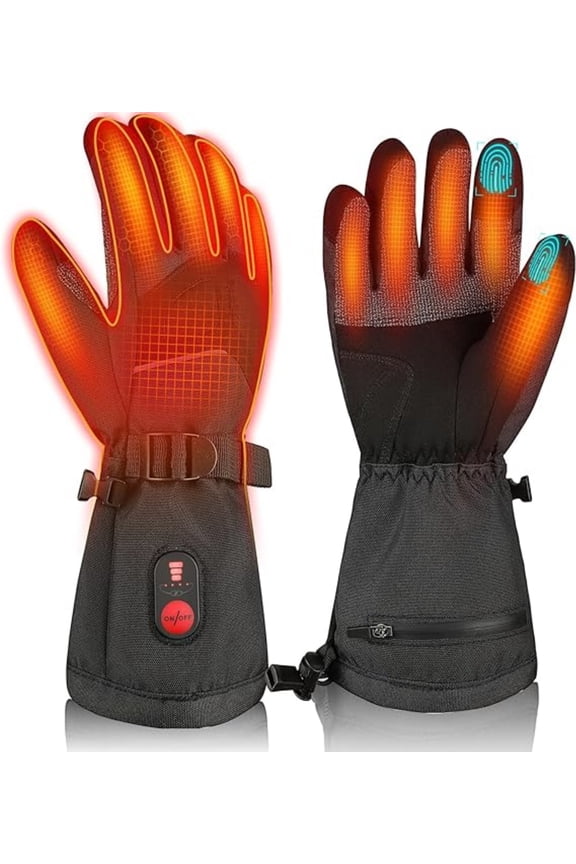 Winter Heated Gloves for Work - Durability Gloves with Grip, Impact-Resistant Rubber Back Insulated Work Gloves
