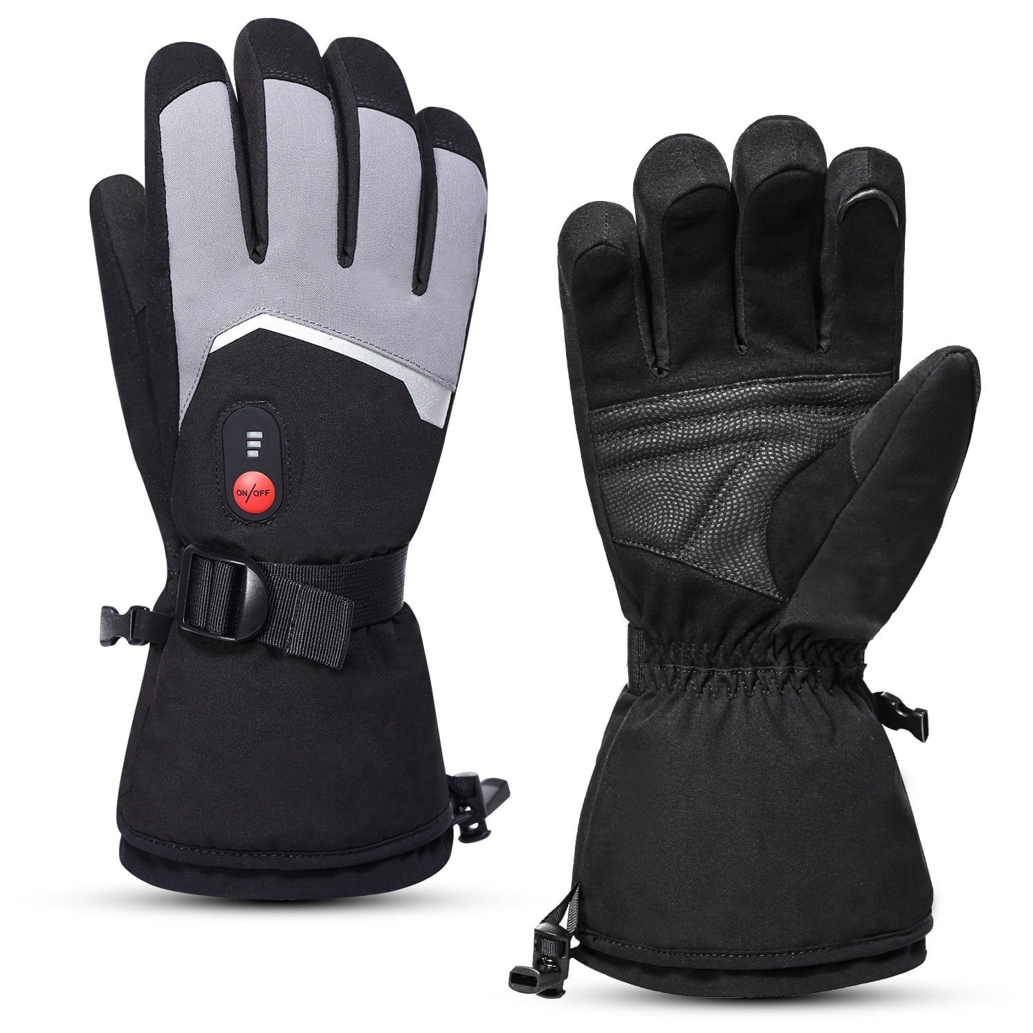 SNOW DEER Winter Mittens Heated Gloves Rechargeable Eelctric Battery for Men Women Keep Warm Heated Ski Outdoor Sports Gloves