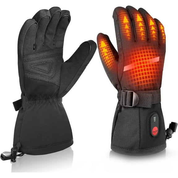 SNOW DEERHeated Gloves - Unisex Winter Ski Gloves with Rechargeable Electric Heating for Skiing, Snowboarding, Snow Hiking, Hunting & Outdoor Activities
