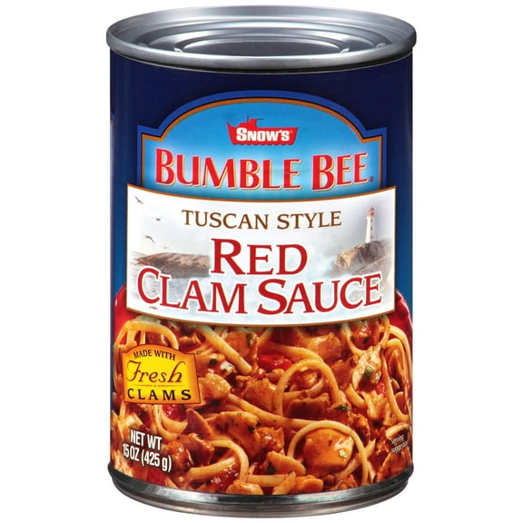 SNOW'S BY BUMBLE BEE Tuscan Style Red Clam Sauce, 15 Ounce Can, Delicious Sauce for Fettucine Pasta and Other Pasta Varieties