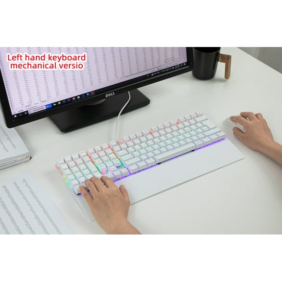 SNOW SPIDER Left hand Keyboard Wired White(Blue/Red Switch Edition) SN-2305