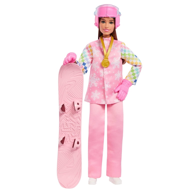 Barbie Careers Snowboarder Doll in Pink Jacket with 10+