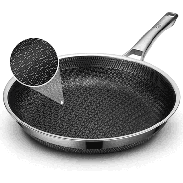 Non Stick Frying Pans, 12 inch Nonstick Hybrid Stainless Steel Skillets, Dishwasher Induction Oven Broiler Safe, Non Toxic Chef's Pan