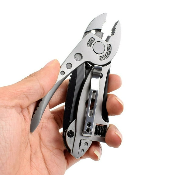 SNOWEAGLE 6 in 1 Portable Multitool Wrench Plier,Stainless Steel Multitool Adjustable Wrench Screwdriver Bits Pliers with Screwdriver & Saw Blade for Camping Survival Hunting Picnic DIY