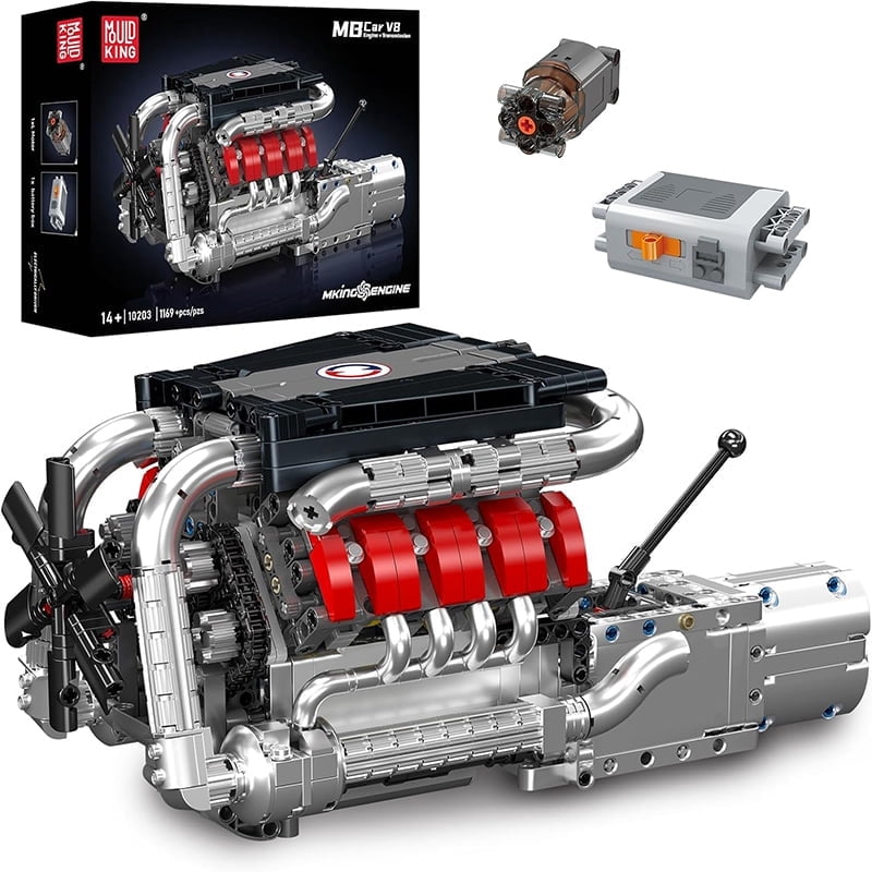 SNOWEAGLE V8 Engine Building Blocks Sets, V8 Engine Model kit That Run, Build Your Own STEM Model Engine, Physical Science Experiment Model, Best STEM Toy Gifts for Kids/Adult(1169+PCS)
