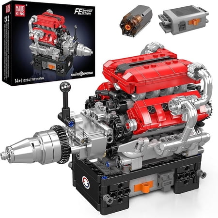 SNOWEAGLE V8 Engine Building Blocks Sets, V8 Engine Model kit That Run, Build Your Own STEM Model Mini Engine, 8-Cylinder FE Car Engine Building Engineering Toys for Kids/Adults(750+PCS)