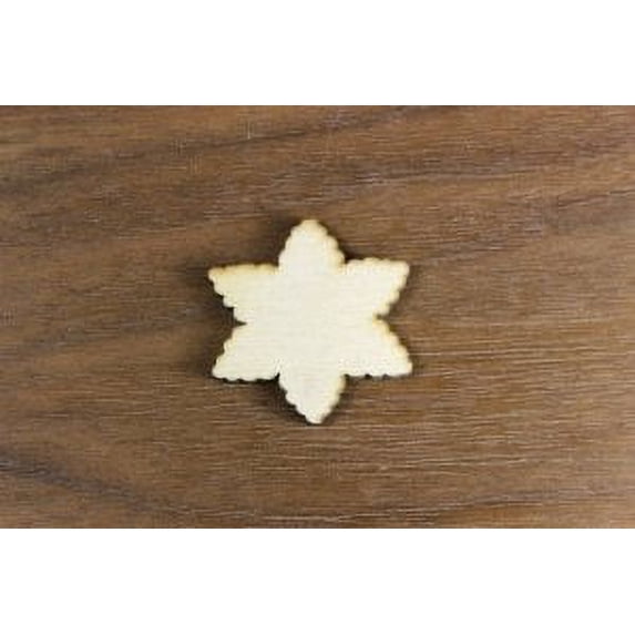 SNOWFLAKE #3 Wood 1/8 x 4 1/2 PKG 15 laser cut wooden SNOWFLAKE #3 by WOODNSHOP