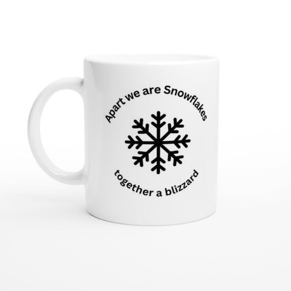 SNOWFLAKE BLIZZARD MUG - White oz Ceramic Mug.