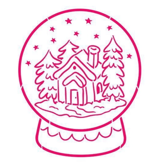 SNOWGLOBE SCENE PYO STENCIL