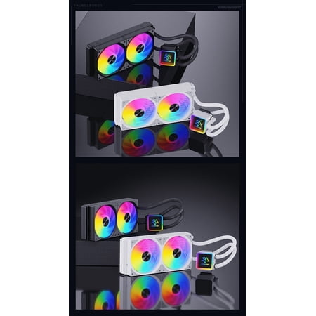 SNOWMAN Aio Liquid CPU Cooler ABS Materials Comp with Intel and AMD CPU Efficient Control Pump Cooling. (240mm 2Fans Black)