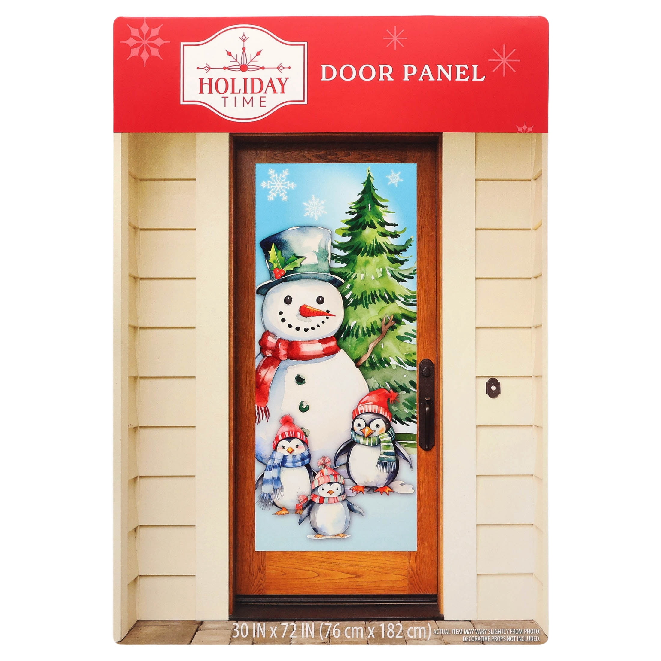 Snowman and Penguins Decorative Christmas Door Panel, Multicolor, 30" x 6', by Holiday Time