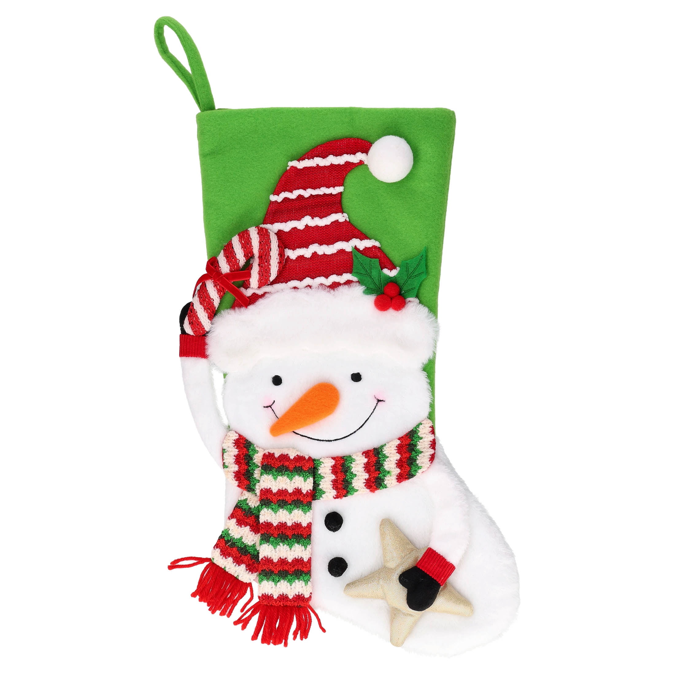 Fleece Snowman Christmas Stocking, Multicolor, 18", by Holiday Time