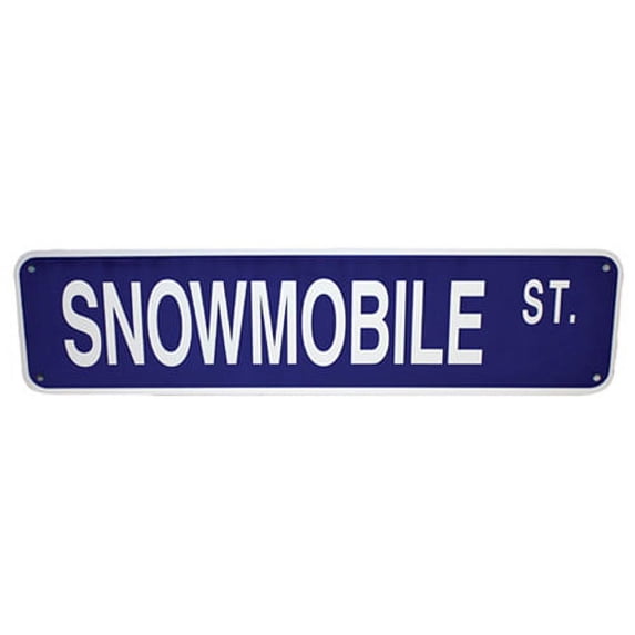 SNOWMOBILE STREET - ALUMINUM STREET SIGN 6" X 24"