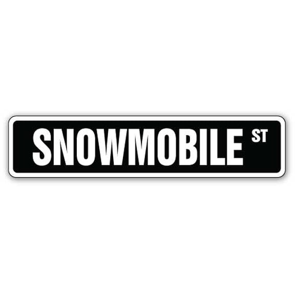 SNOWMOBILE Street Sign Decal snowmobiling sled skimobile snow mobile | Indoor/Outdoor | 9" Wide