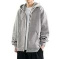 thumbnail image 1 of SNOWSONG Baggy Hoodie Men Mens Jacket Men's Spring / Fall Cardigan Sweatshirt Couple Tops Long Sleeve Drawstring Hooded Jacket Zip up Hoodie Men Big and Tall Hoodie Gray 3XL, 1 of 6