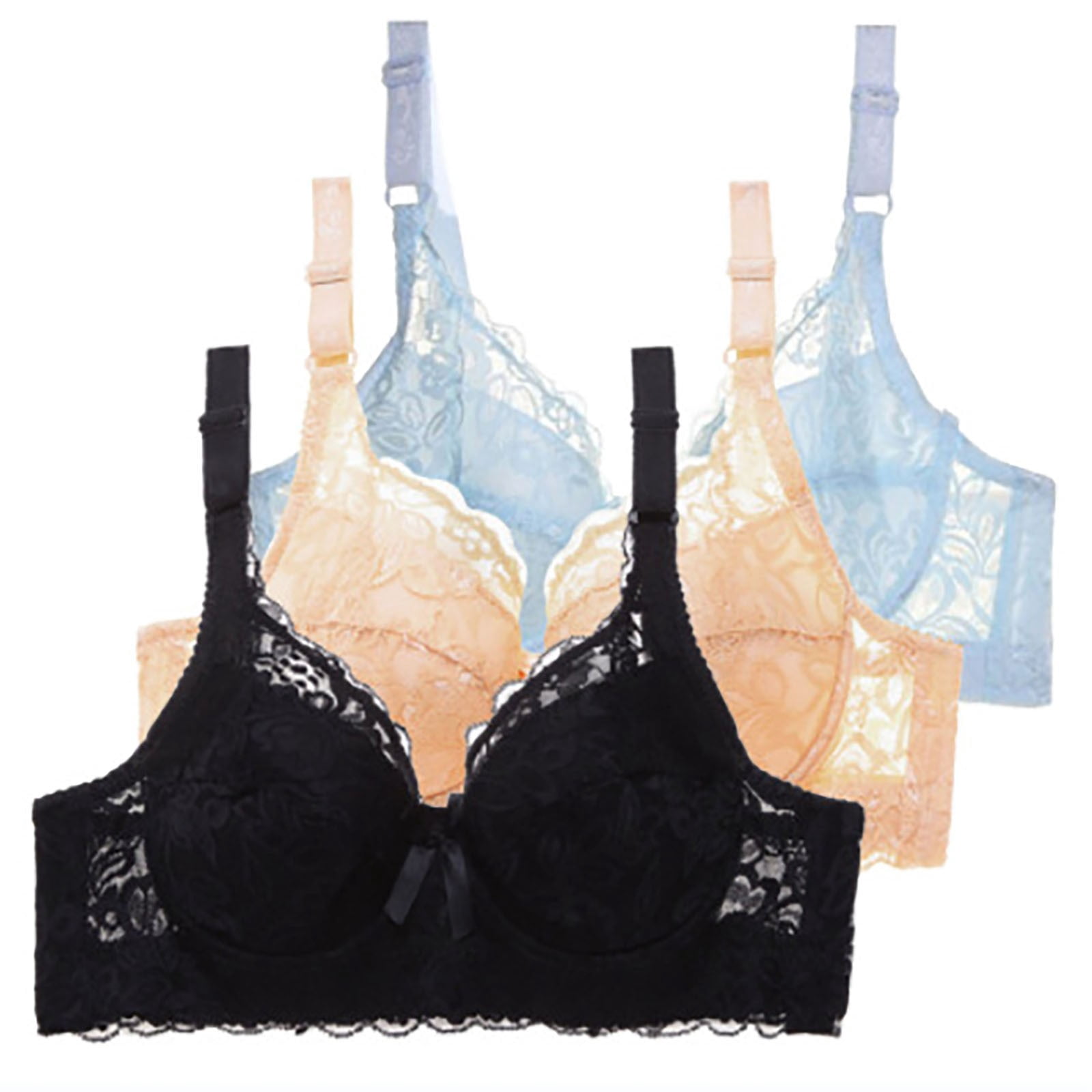 SNOWSONG Bras for Women, 3-Pack High Support Bra for Women Adjustable ...