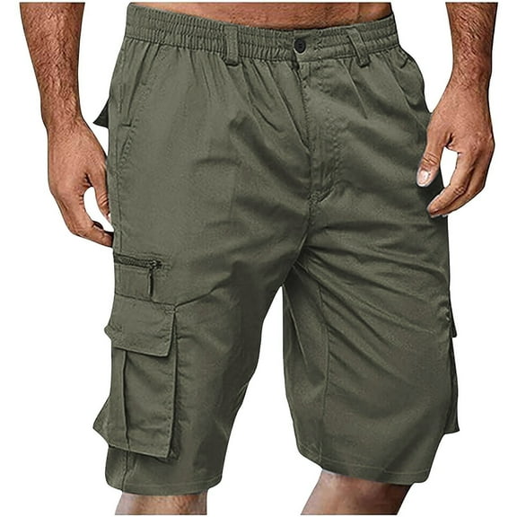 SNOWSONG Cargo Pants,Casual Pants Men's Casual Multi-Pocket Loose Straight Leg Shorts Work Shorts ,Mechanic Pants,Men Apparel Army Green L