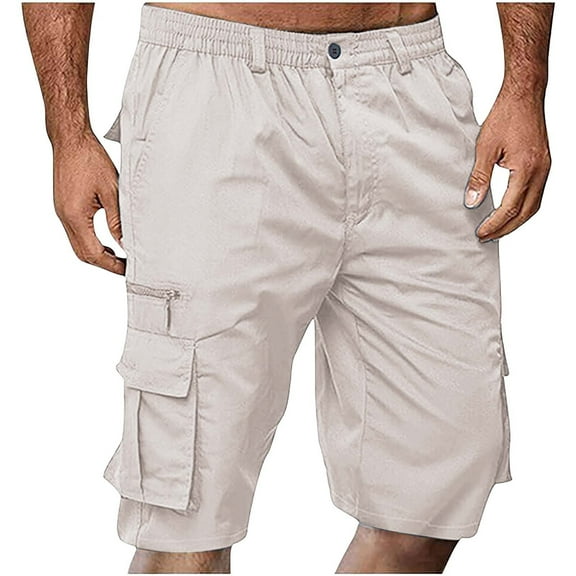 SNOWSONG Cargo Pants,Casual Pants Men's Casual Multi-Pocket Loose Straight Leg Shorts Work Shorts ,Mechanic Pants,Men Apparel Gray L