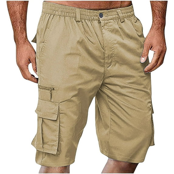 SNOWSONG Cargo Pants,Casual Pants Men's Casual Multi-Pocket Loose Straight Leg Shorts Work Shorts ,Mechanic Pants,Men Apparel Khaki 3XL