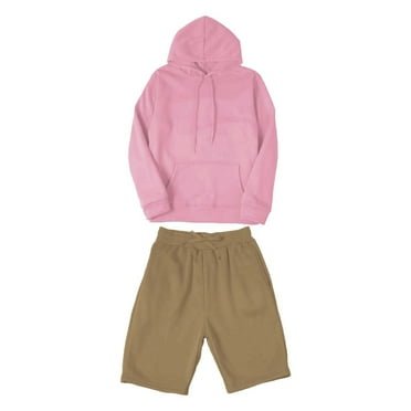 SNOWSONG Clearance! Baggy Hoodie Men, Men's Spring and Fall Casual Hooded Sweatshirt   Shorts Pullover Sweatshirt Sweatpants Set Mens Hoodies Pullover, Track Suits Mens, Big and Tall Hoodie Pink S