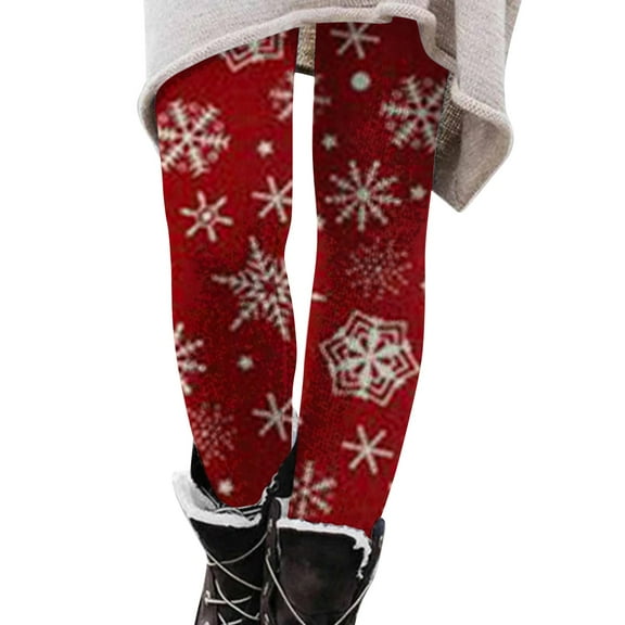 SNOWSONG Clearance! Christmas Leggings for Women, Plus Size Leggings Women's Fashion Comfortable Slim Fit Print Casual Pants Leggings Yoga Pants, Womens Leggings, Tummy Control Leggings White 2XL