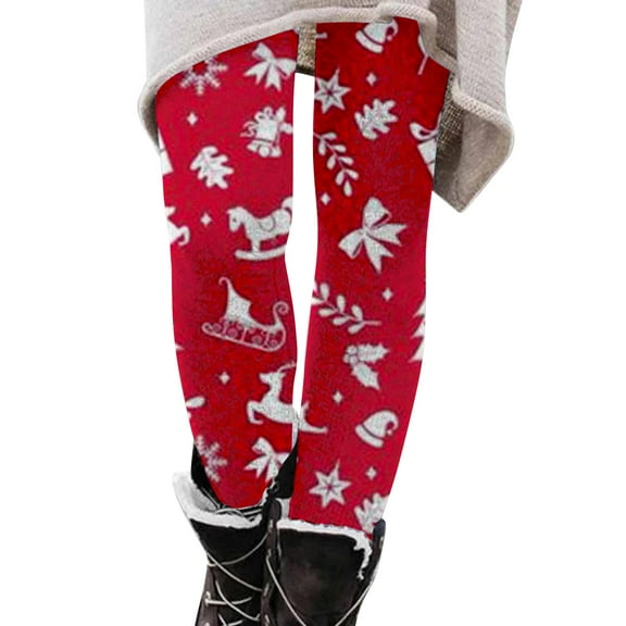 SNOWSONG Christmas Leggings for Women, Plus Size Leggings Women's Fashion Comfortable Slim Fit Print Casual Pants Leggings Yoga Pants, Womens Leggings, Tummy Control Leggings Red 4XL